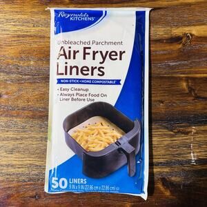 Reynolds Kitchens Air Fryer Liners Disposable, Unbleached Parchment Paper Sheets